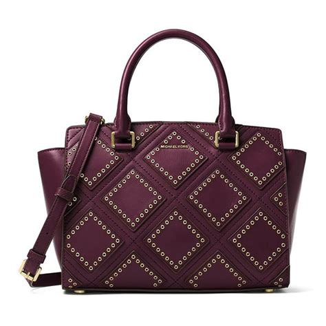 michael kors selma medium diamond grommet satchel|Selma Medium Diamond Grommet Leather Satchel .